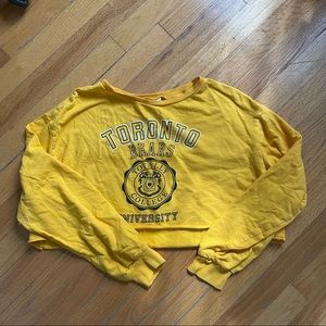 H&M Cropped Long Sleeve Toronto Bears University Tee Size M